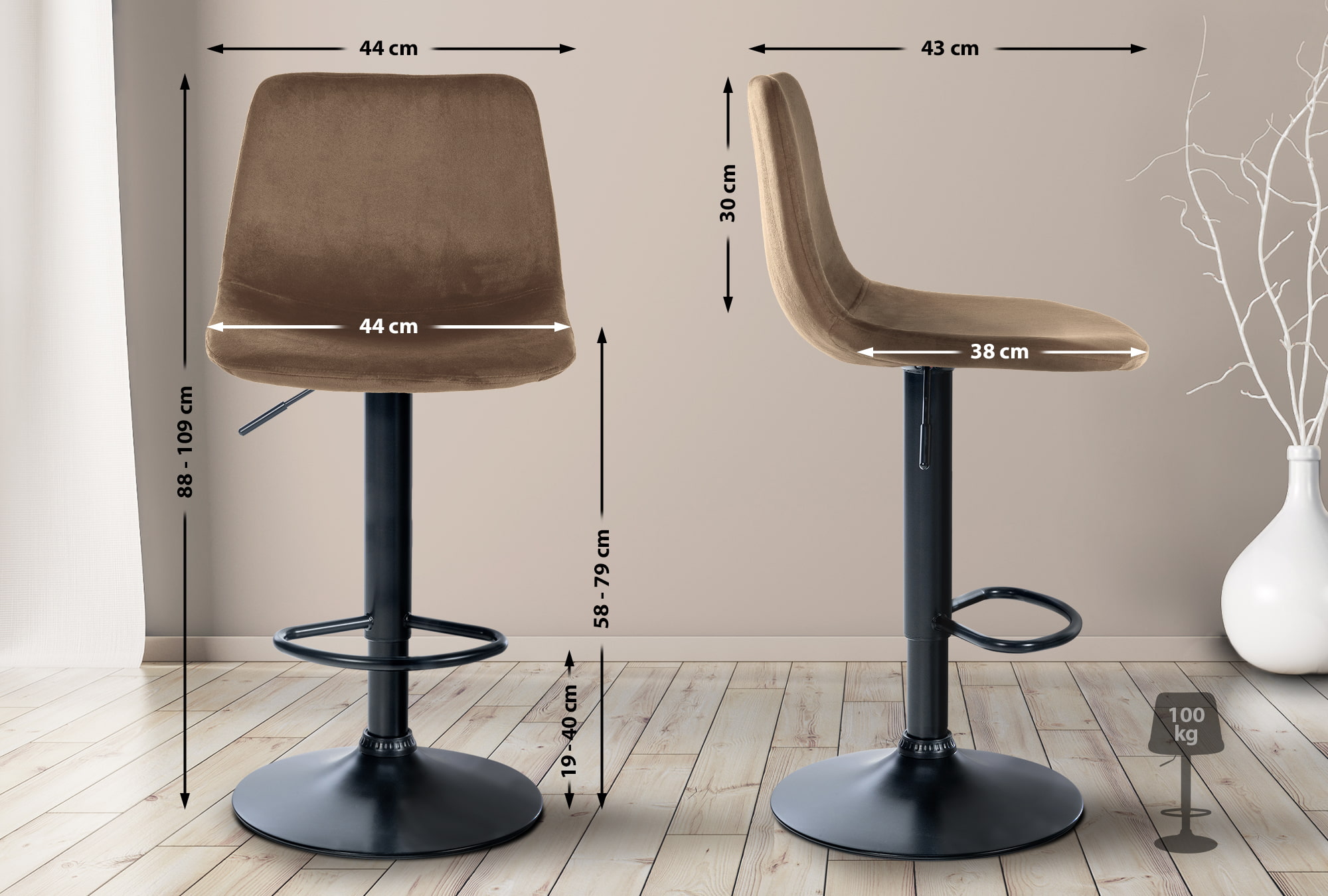 Sgabello Divo Velvet