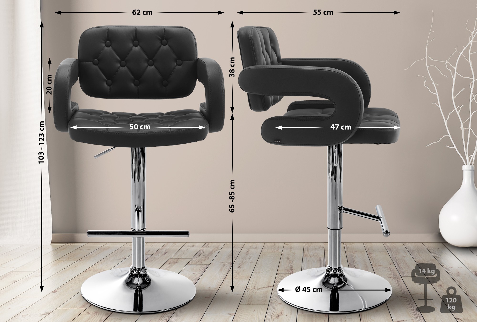 Sgabello Dublin in similpelle
