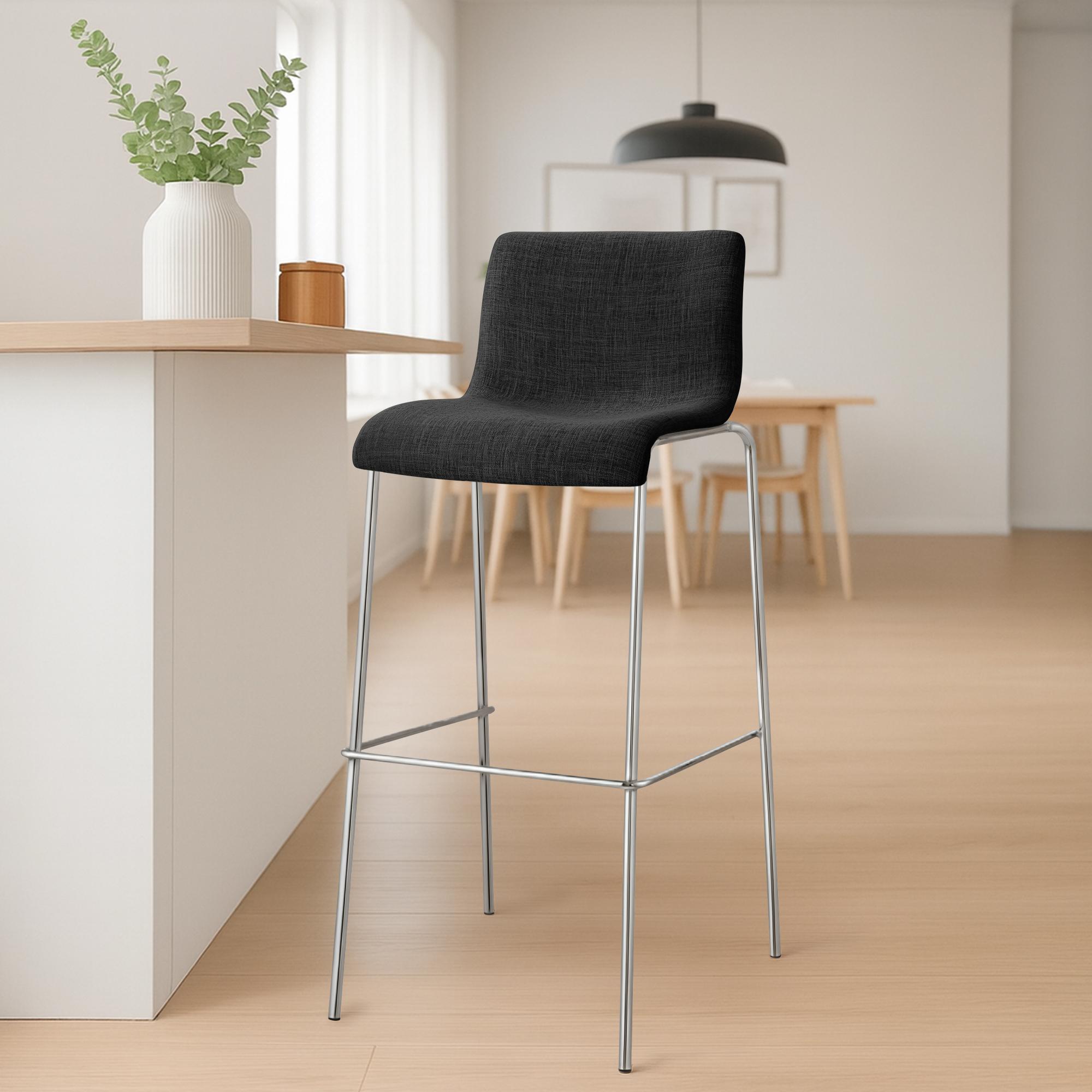 Set da 2 sgabelli da bar Hover in tessuto con base a 4 gambe