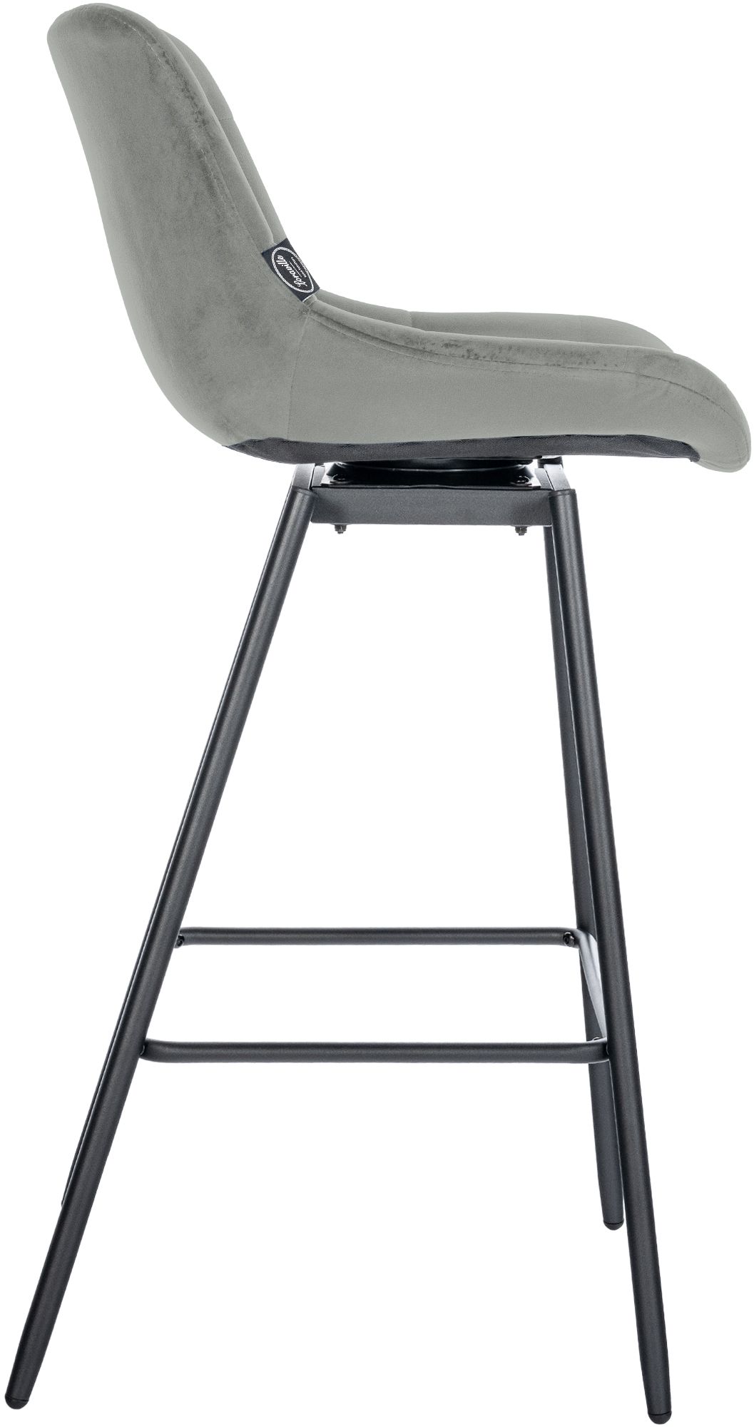 Sgabello da bar Weston girevole 180° con schienale e seduta imbottita, struttura in metallo