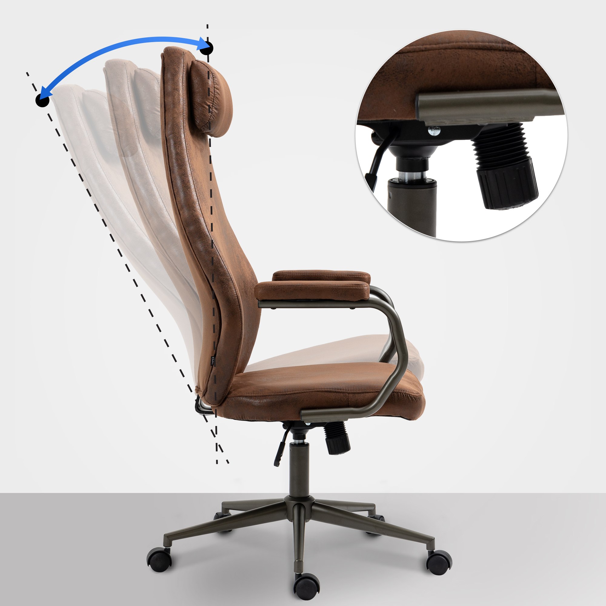 Sedia da ufficio Pocatello Industrial Loft Stile antico