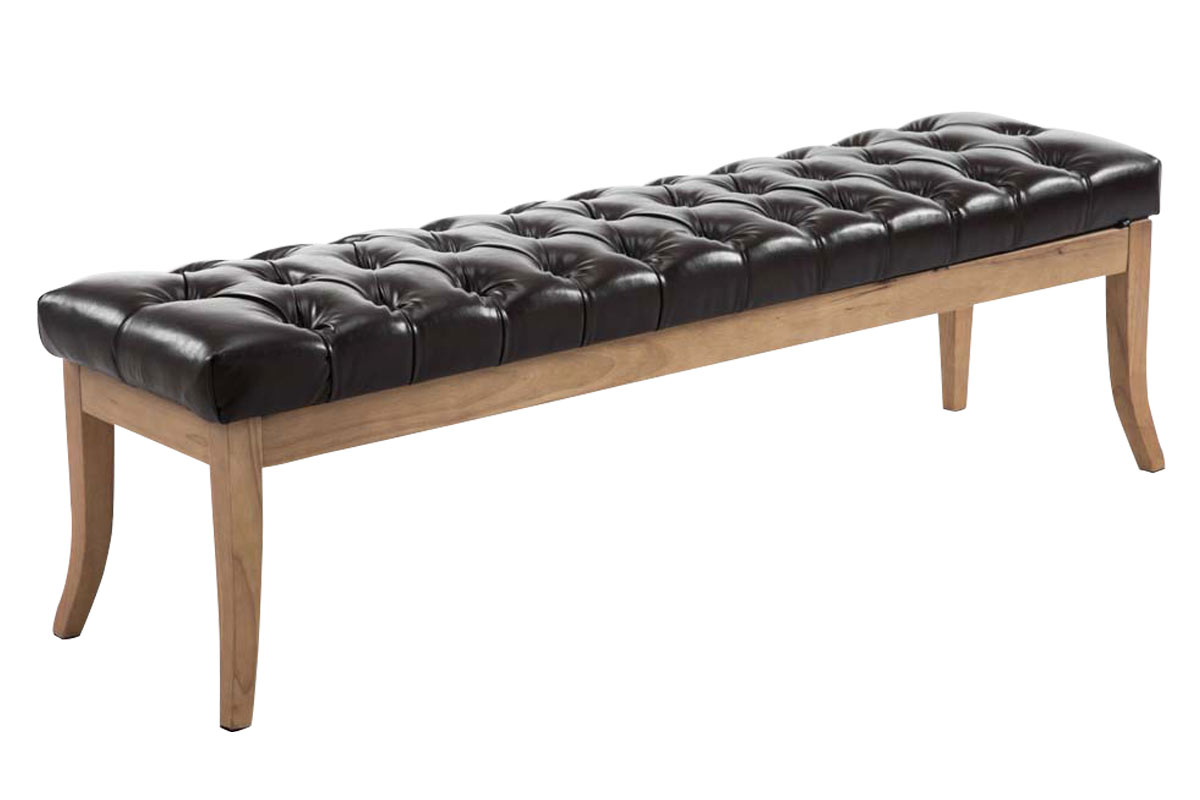 Panca design RAMSES in similpelle e legno chiaro antico