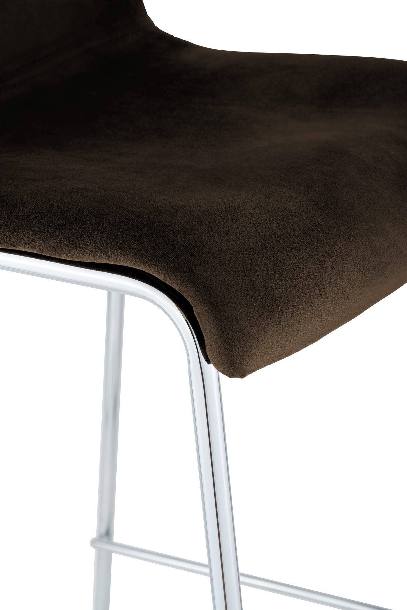 Sgabello da Bar Hover, Velluto, Gambe Cromate