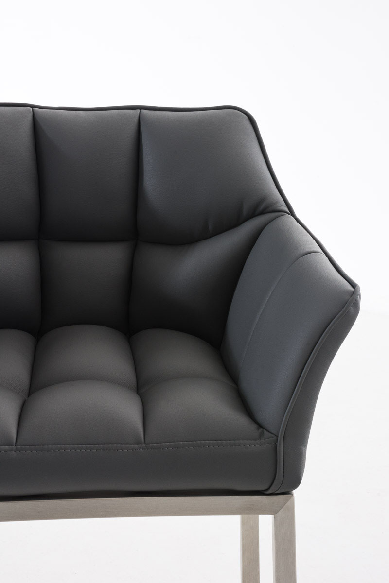 Sgabello da Bar Damaso in Similpelle con Base a Quattro Gambe