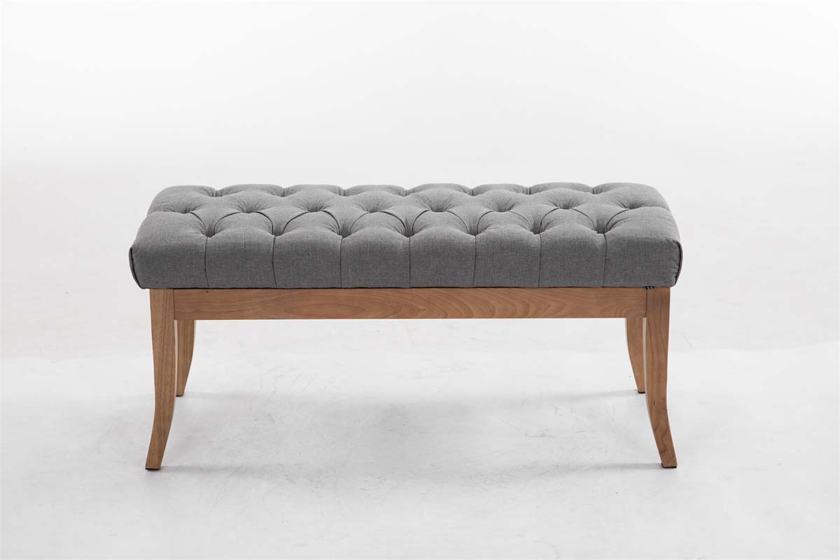 Panca design RAMSES in legno chiaro antico tessuto