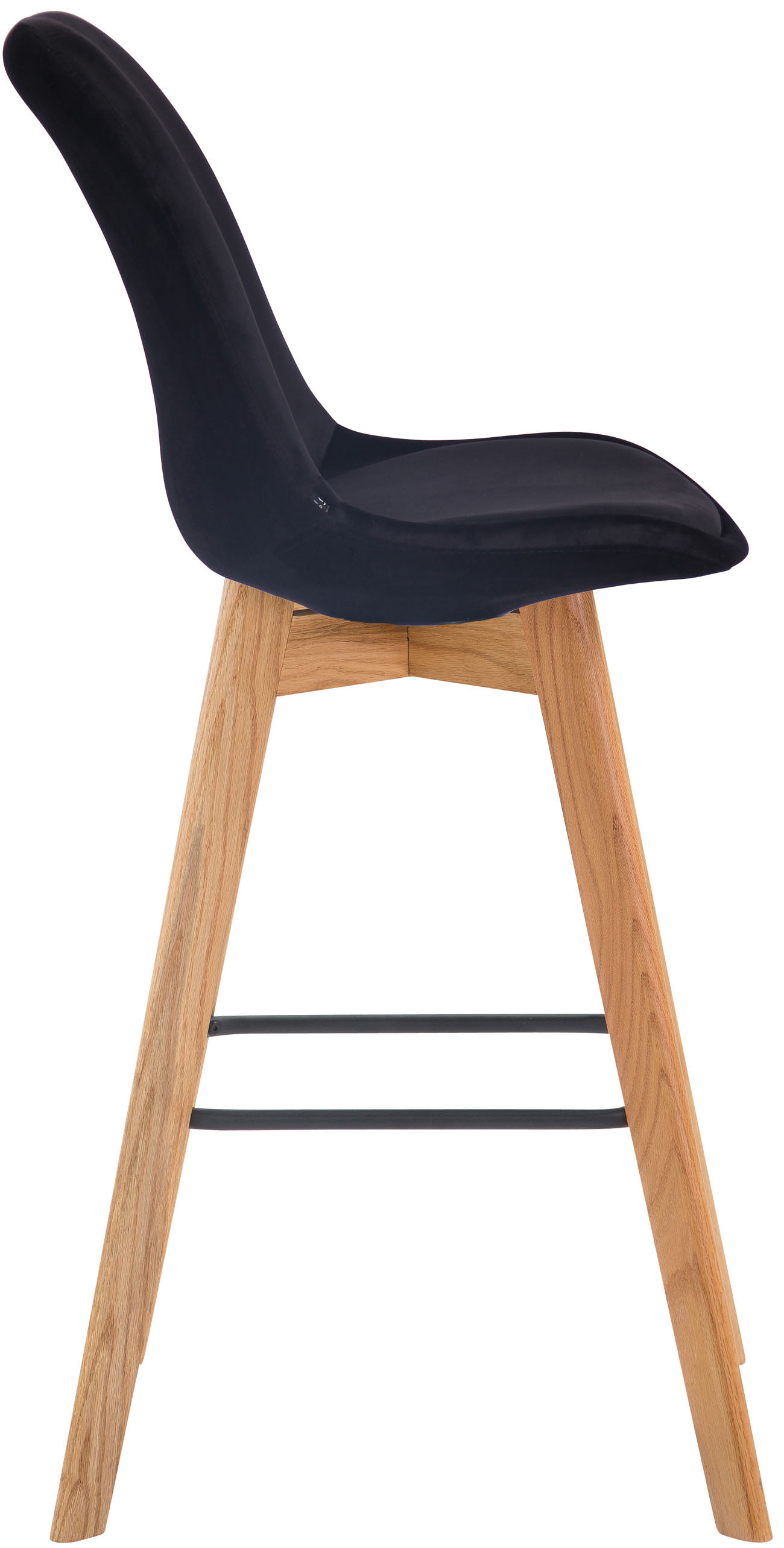 Set 2 Sgabelli Alti Scandinavi Metz In Velluto E Legno
