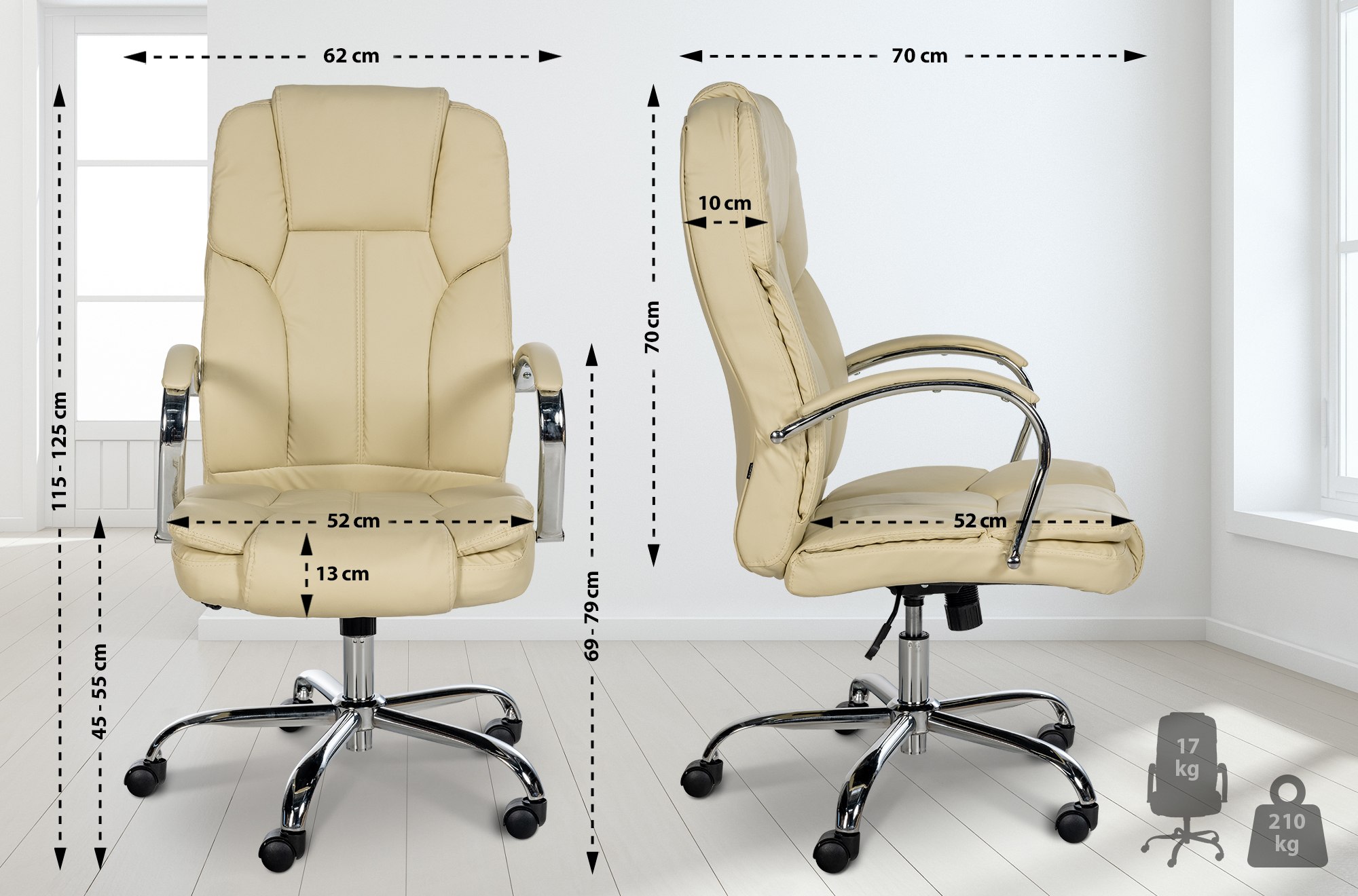 Poltrona ufficio XXL Xanthos in similpelle