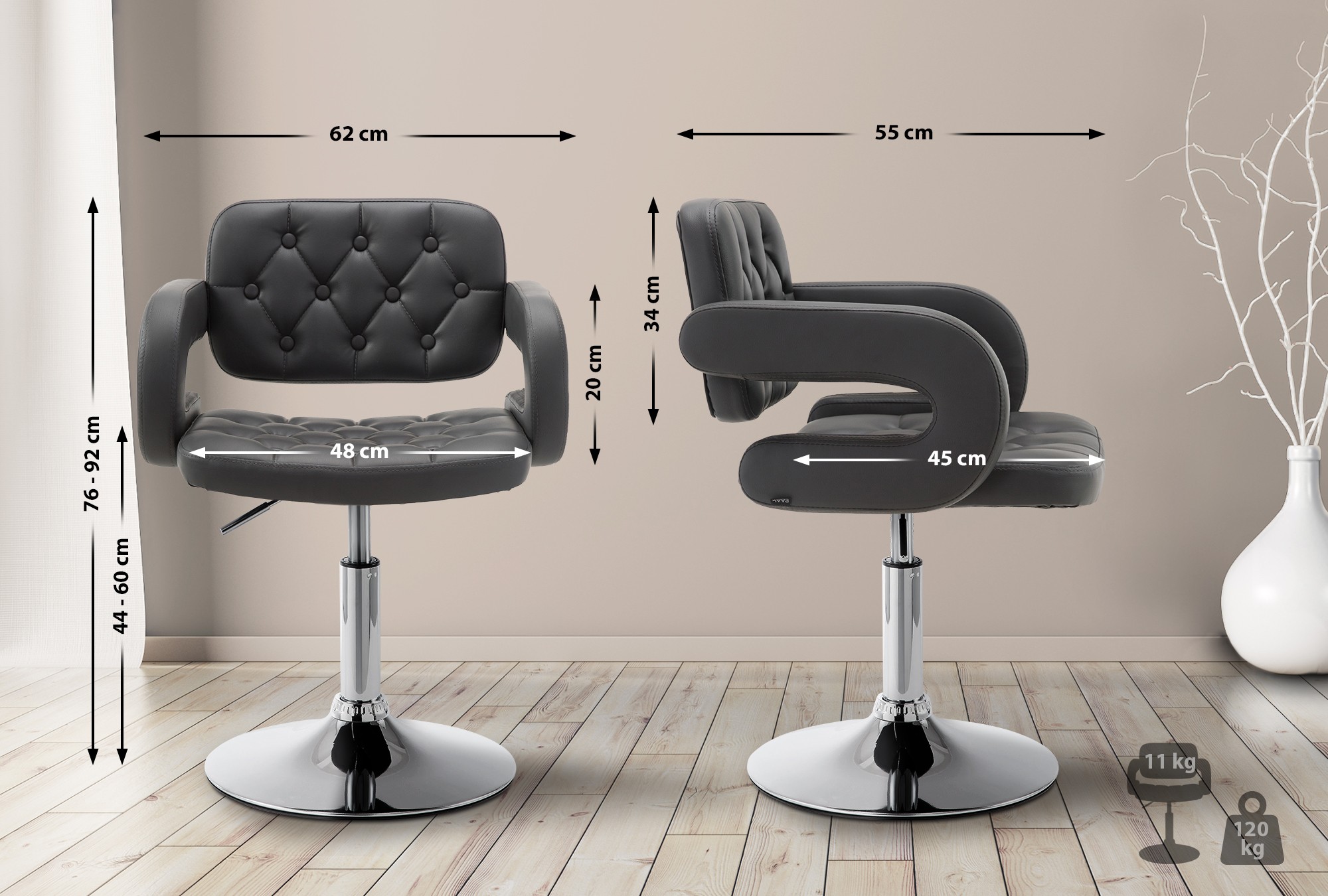 Sedia lounge Dublin in similpelle