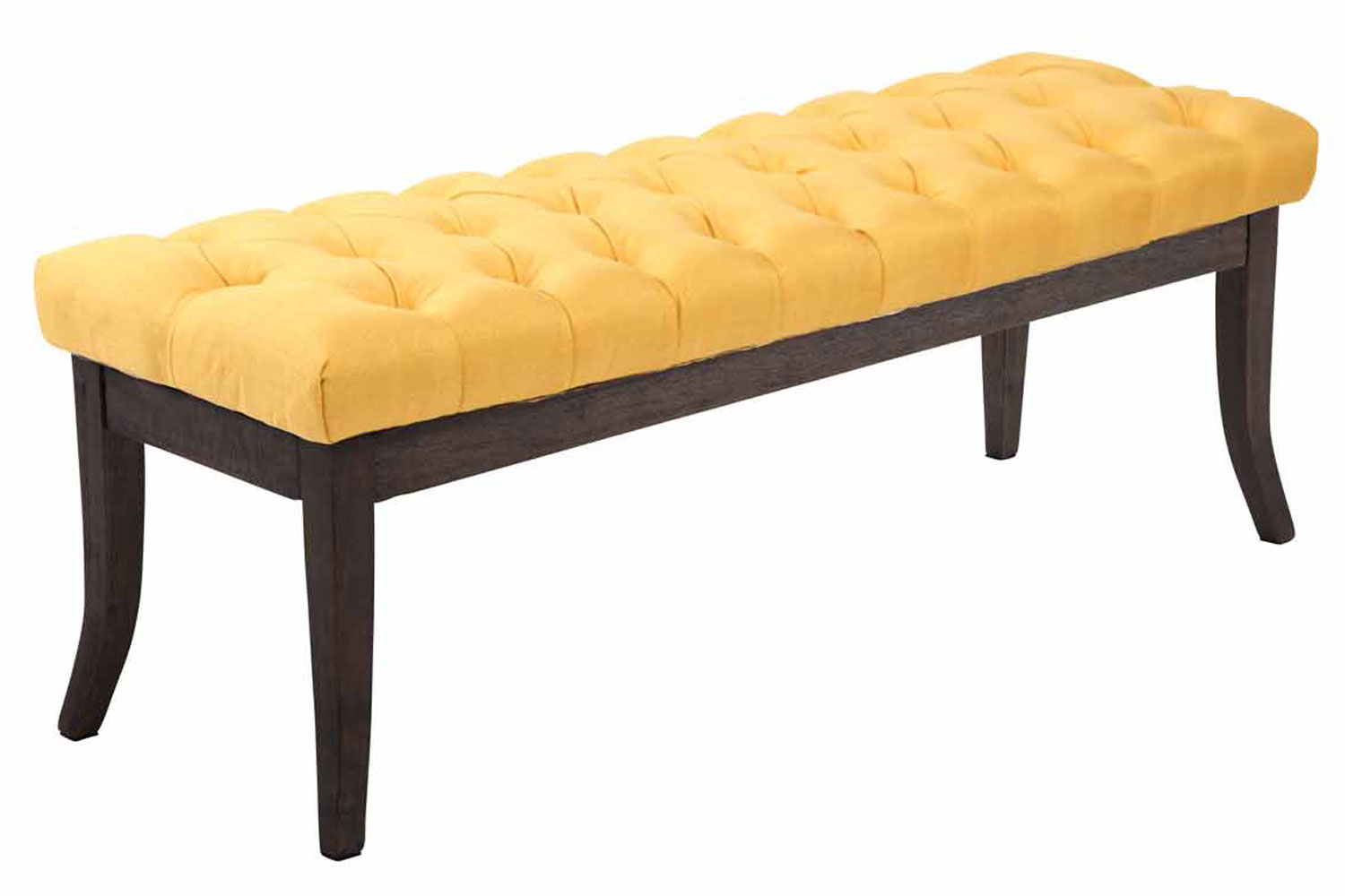 Panca design RAMSES in legno scuro antico e tessuto
