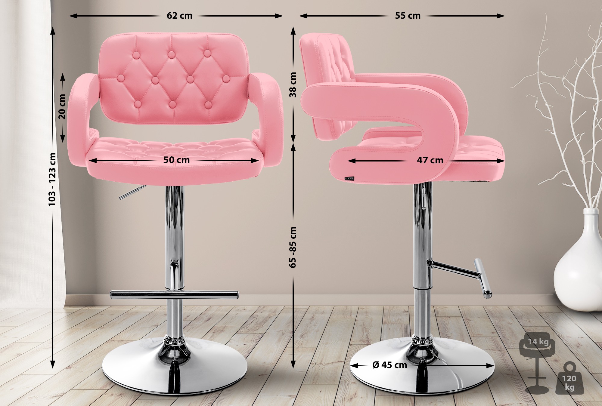 Sgabello Dublin in similpelle