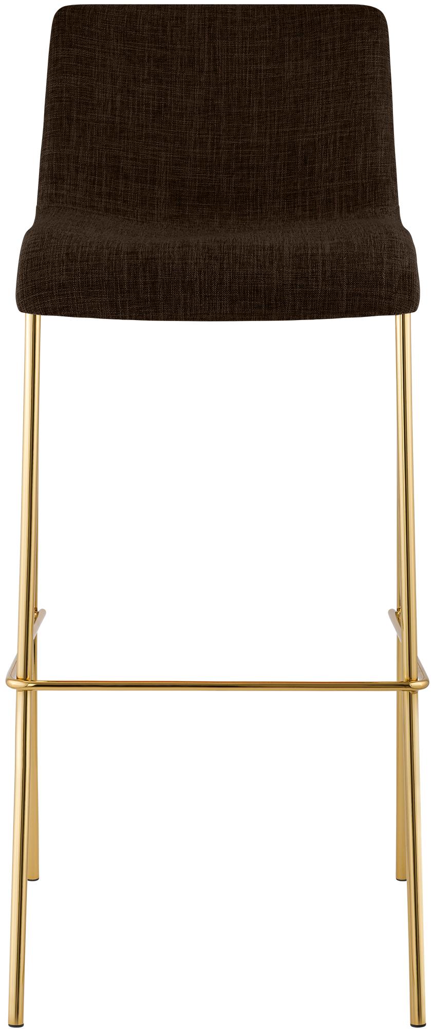 Set 2 Sgabelli Bar Hover in Tessuto, Gambe Effetto Oro