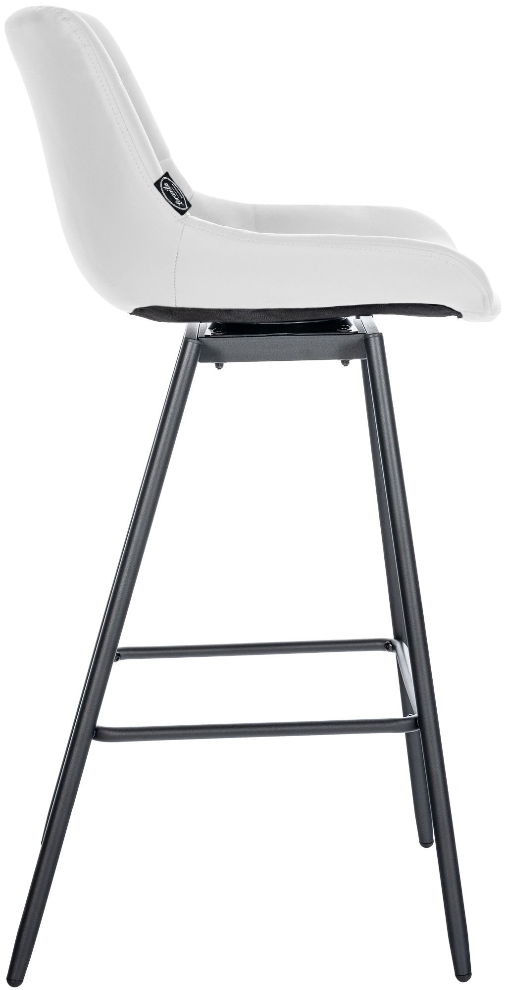 Sgabello da bar Weston girevole 180° con schienale e seduta imbottita, struttura in metallo