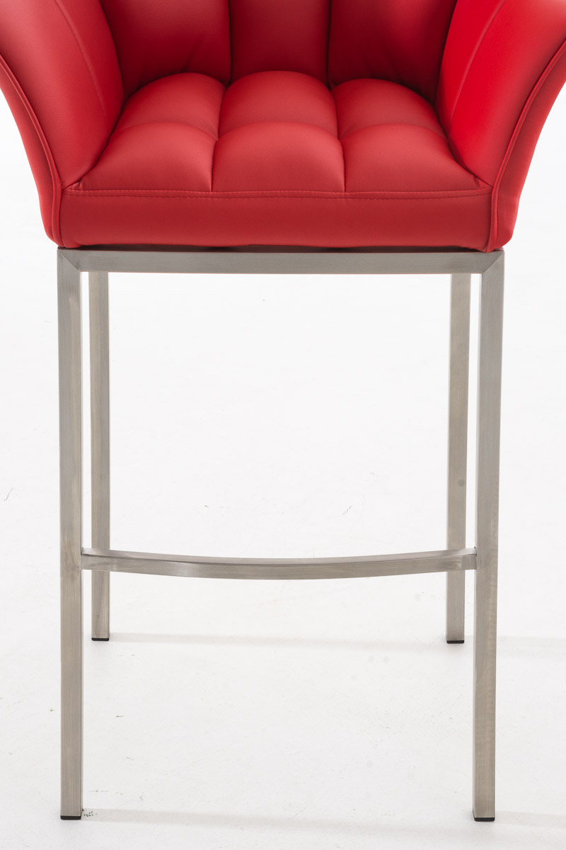 Sgabello da Bar Damaso in Similpelle con Base a Quattro Gambe