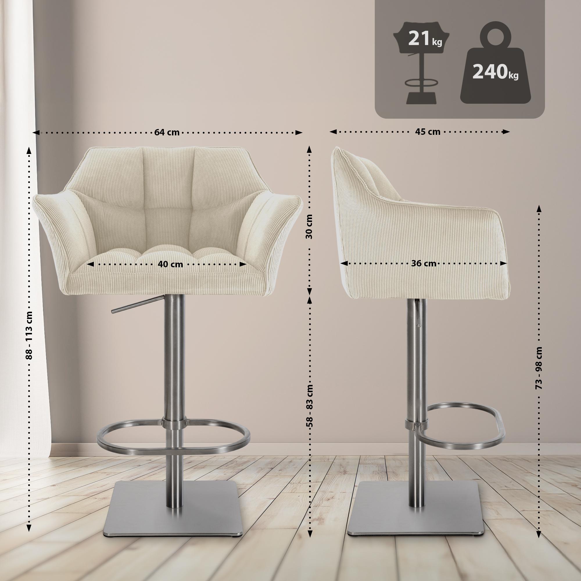 Sgabello Bar Damaso Cord