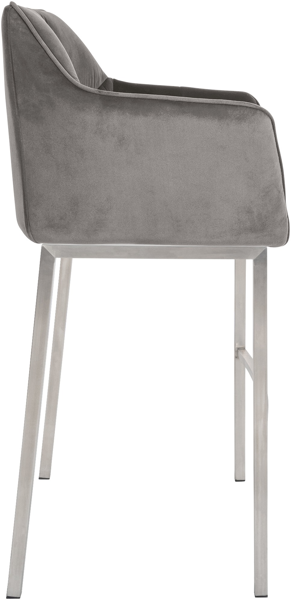 Set di 2 sgabelli bar Damaso in velluto con base a quattro gambe