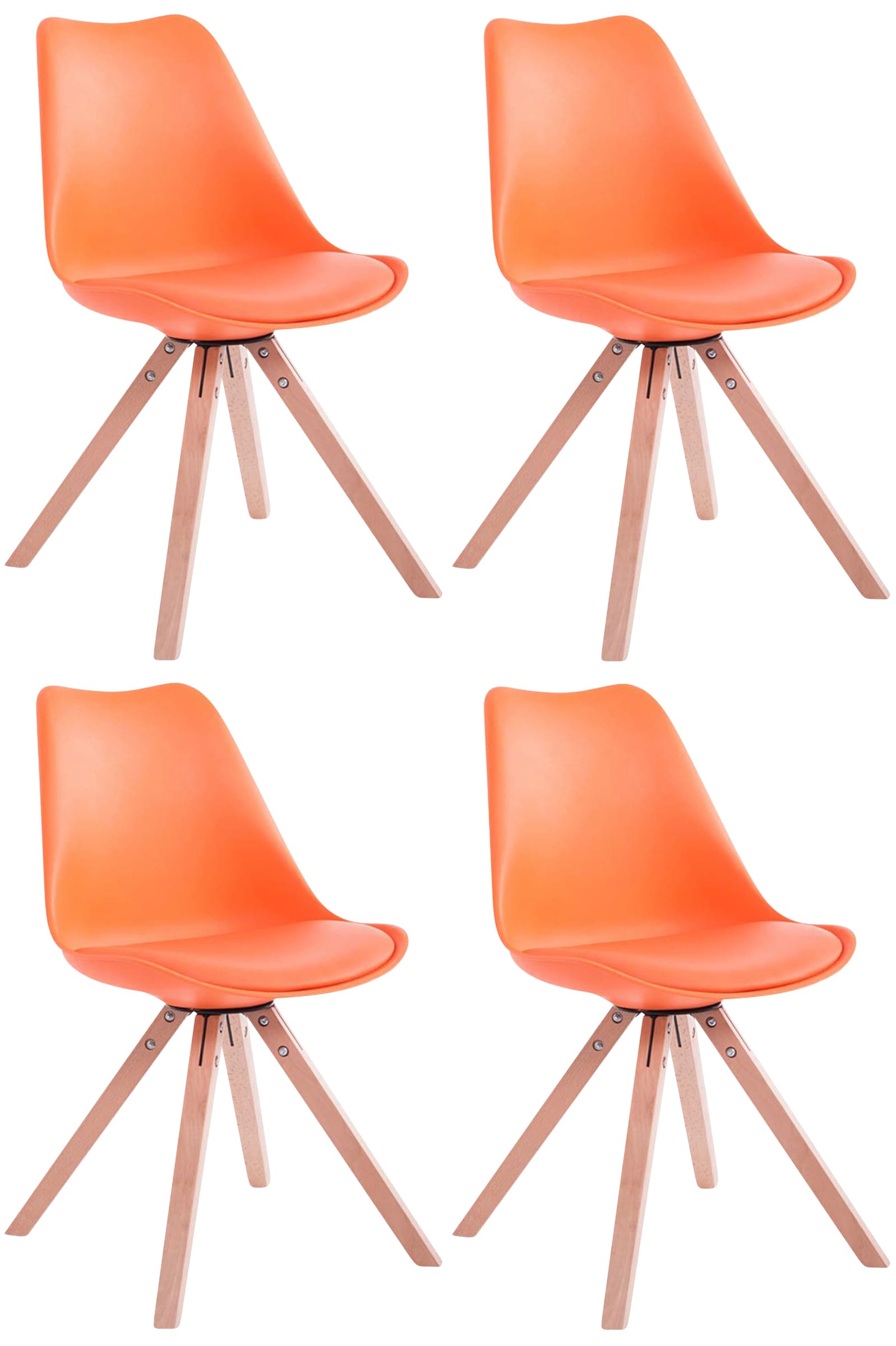 Set di 4 sedie Toulouse in similpelle Square