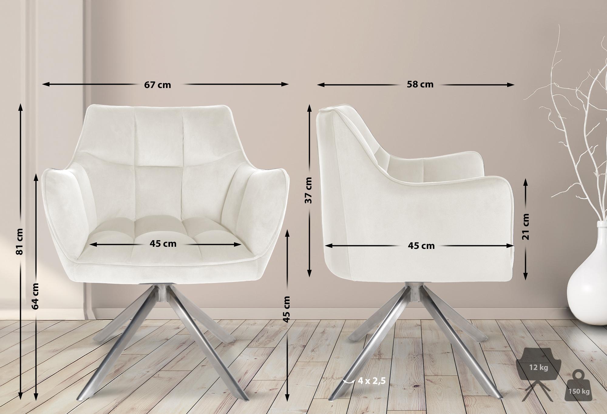 Sedia da pranzo Swing Copertura in velluto