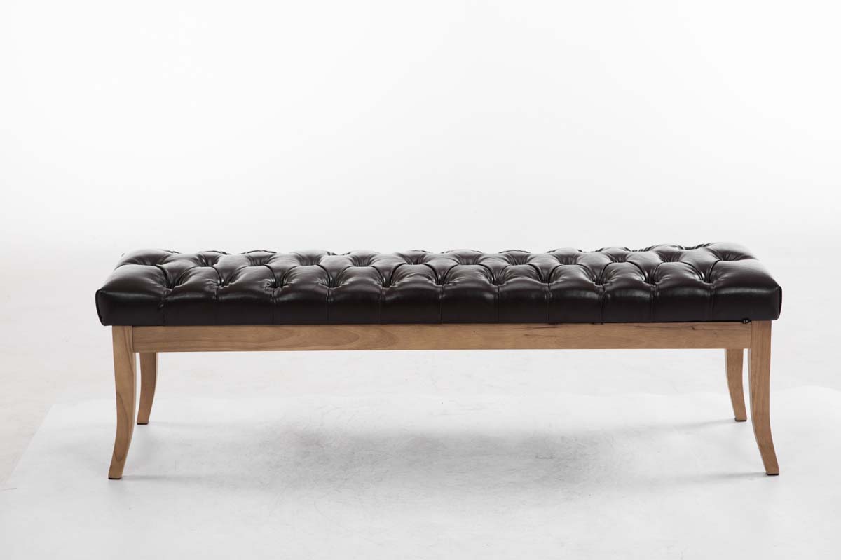 Panca design RAMSES in similpelle e legno chiaro antico