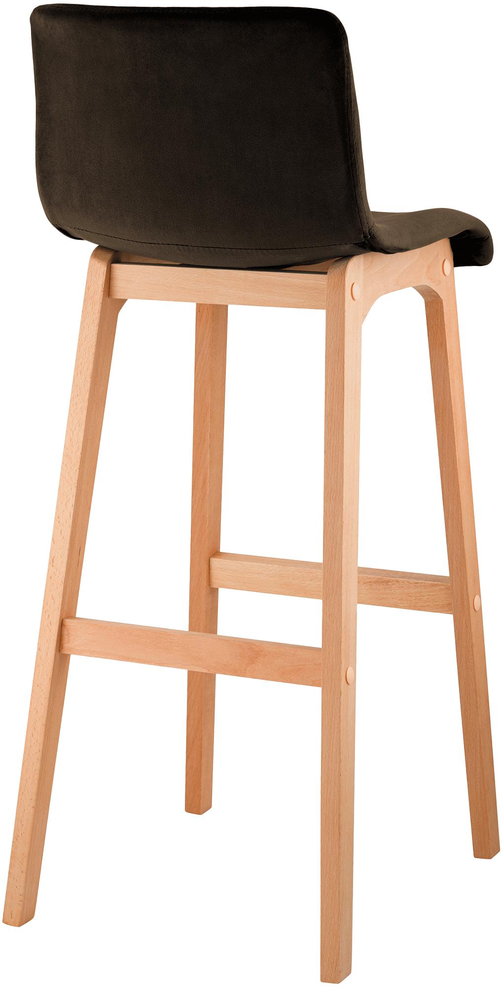 Sgabello Bar Hover Velluto Base a Quattro Gambe Natura