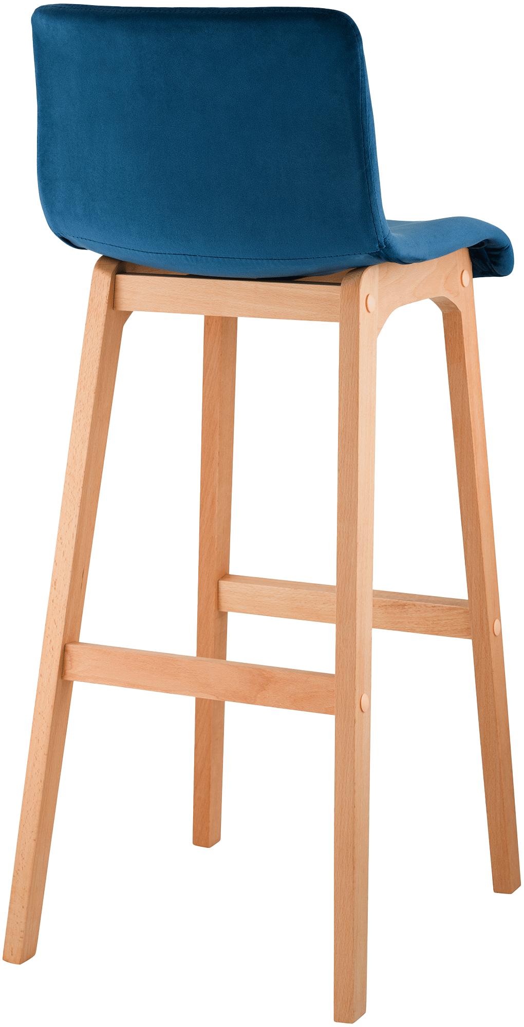 Sgabello Bar Hover Velluto Base a Quattro Gambe Natura