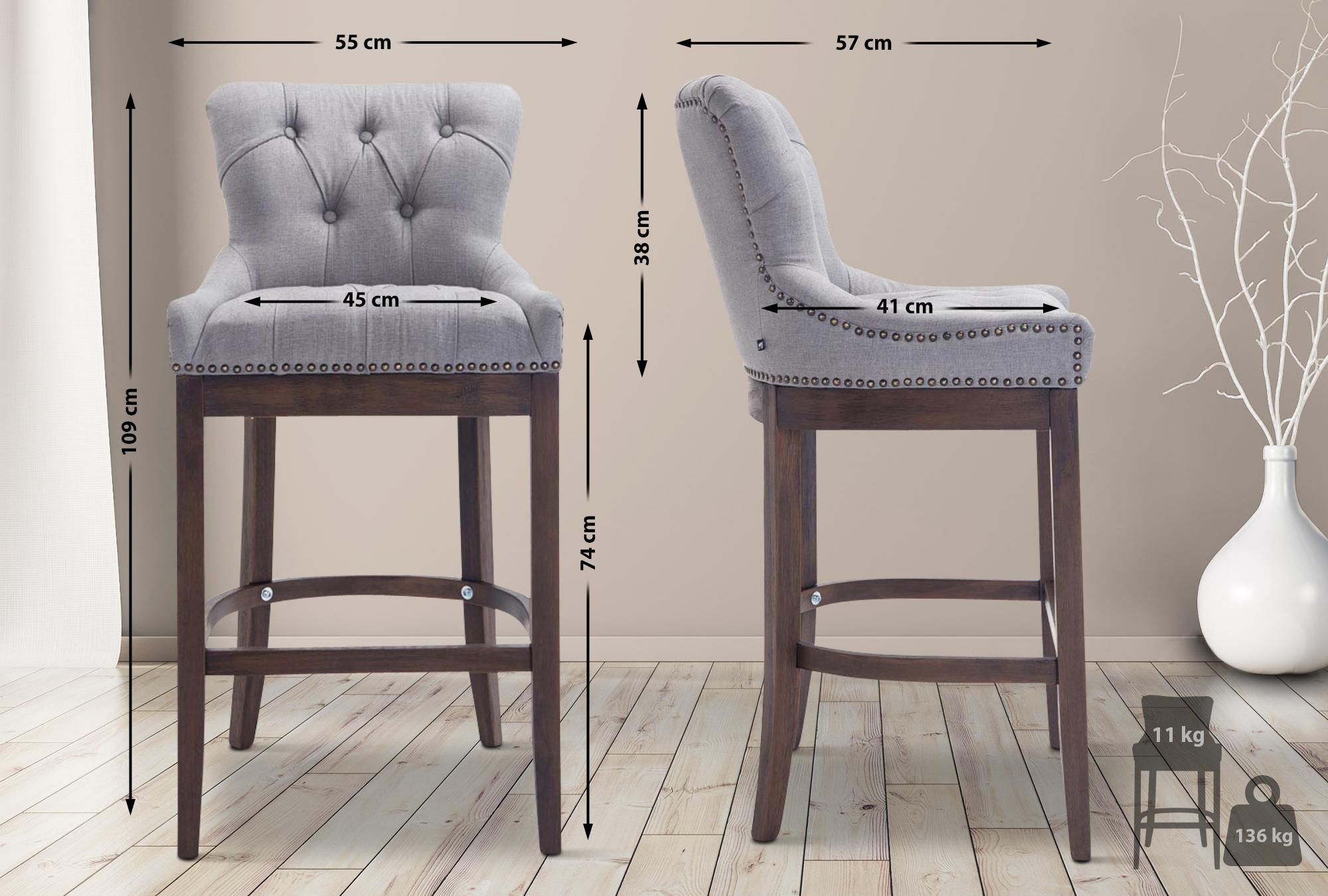 Sgabello Lakewood stoffa antico-scuro