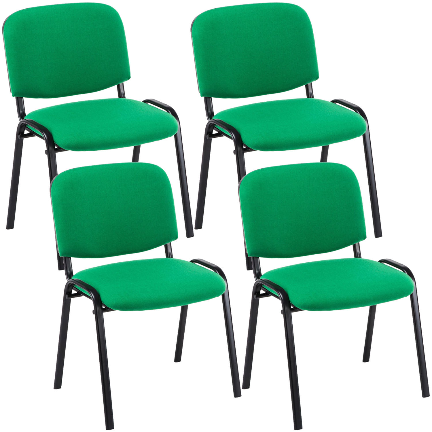 Set 4 Sedie Ufficio Visitatore Ken Imbottite In Tessuto