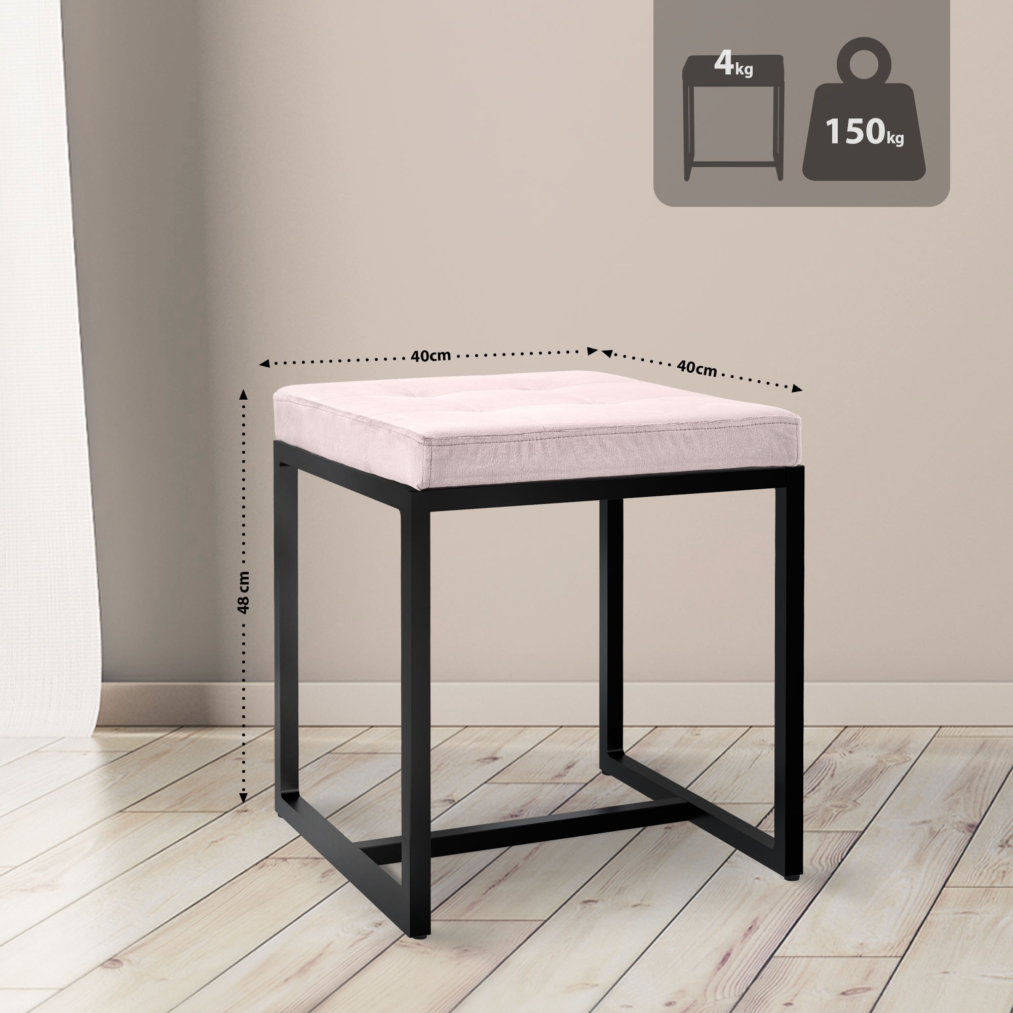 Sgabello Barci con struttura nera