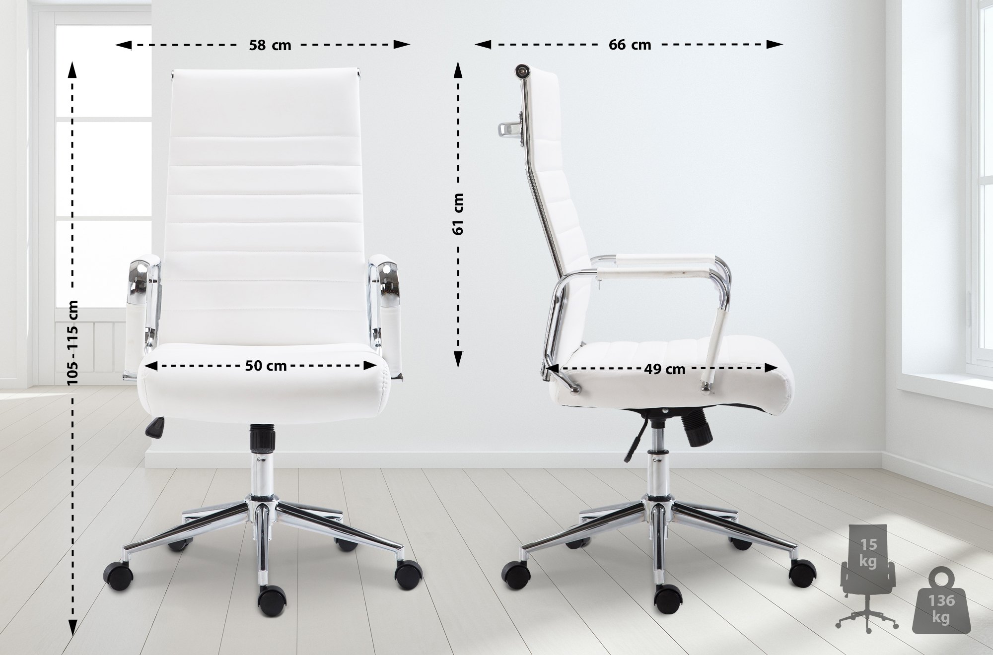 Sedia ufficio Kolumbus in similpelle