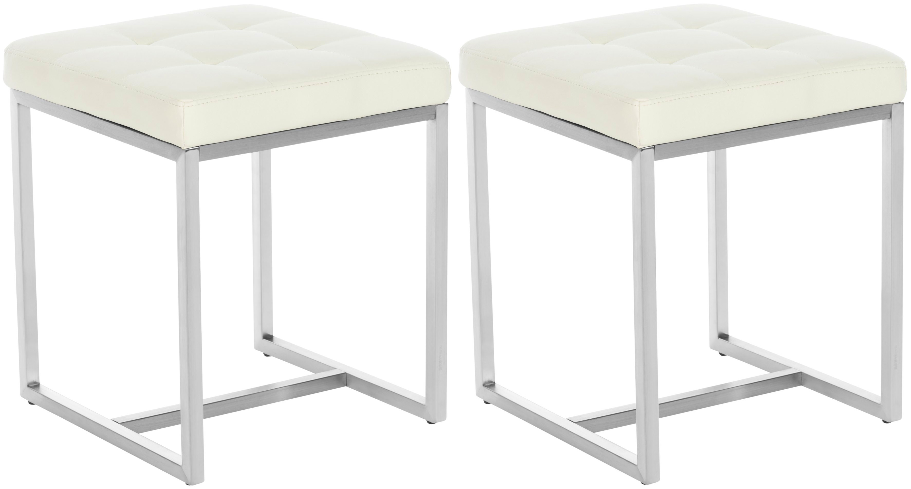 Set di 2 sgabelli in acciaio inox Barci