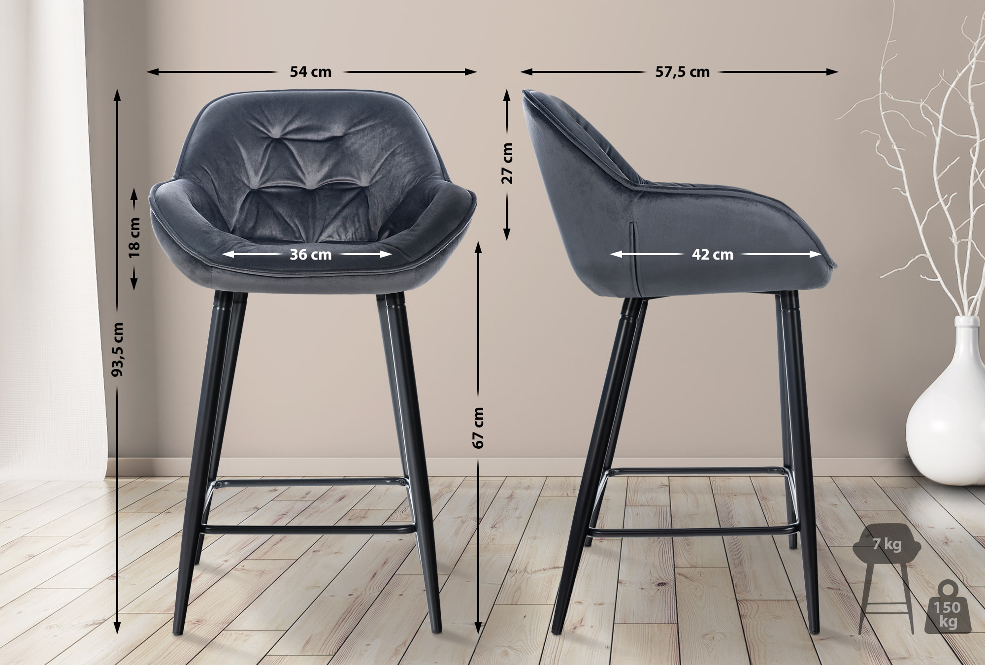 Set di 2 sgabelli da bar Gibson