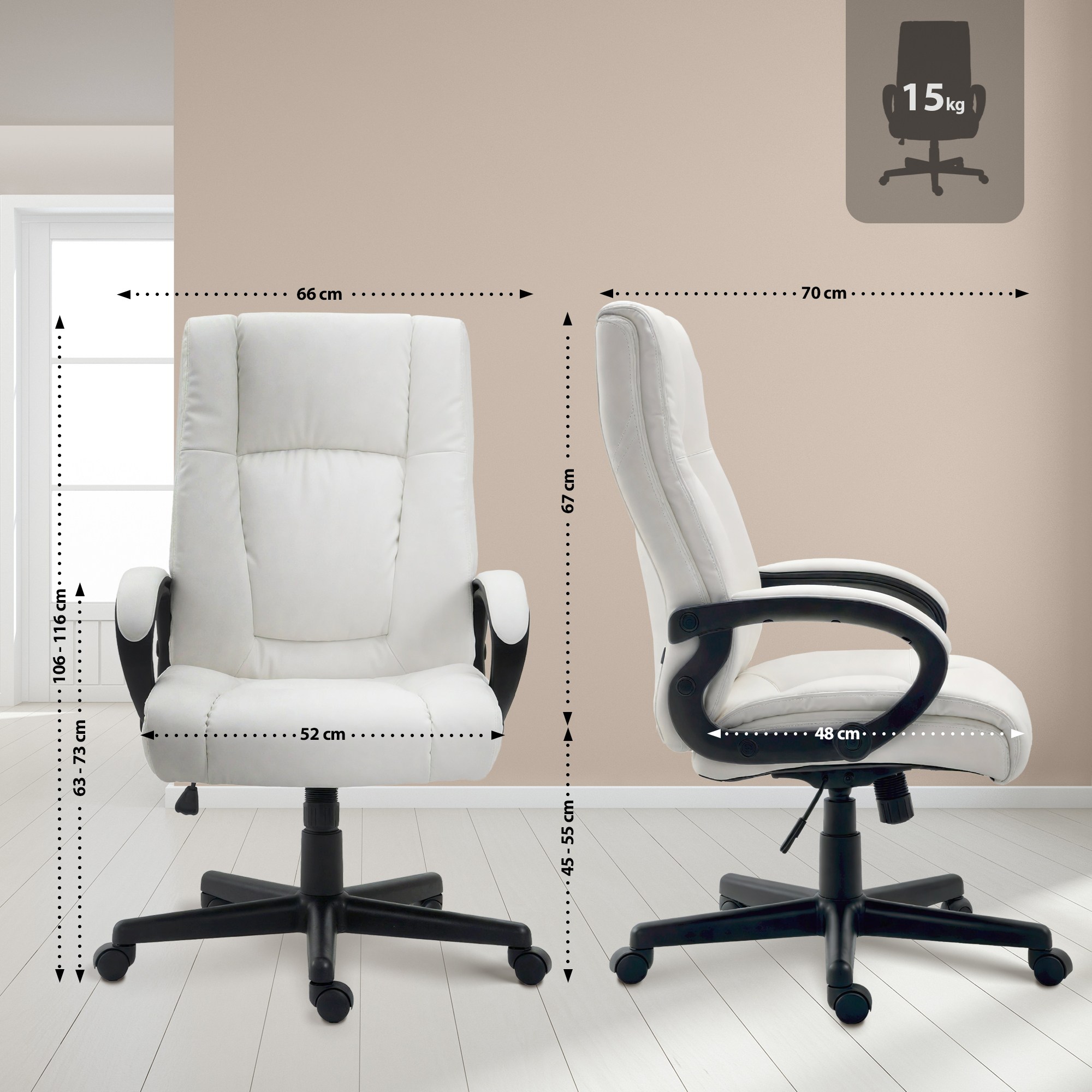 Sedia da ufficio XL Sparta in similpelle