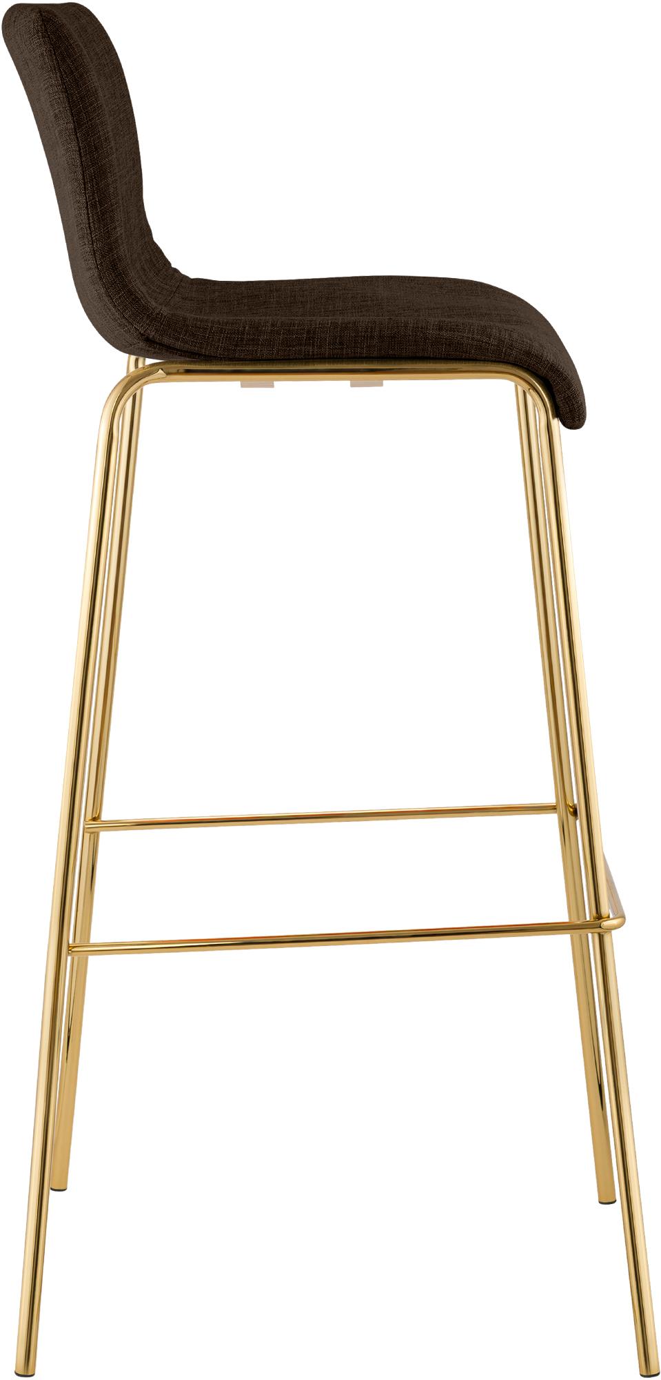 Set 2 Sgabelli Bar Hover in Tessuto, Gambe Effetto Oro