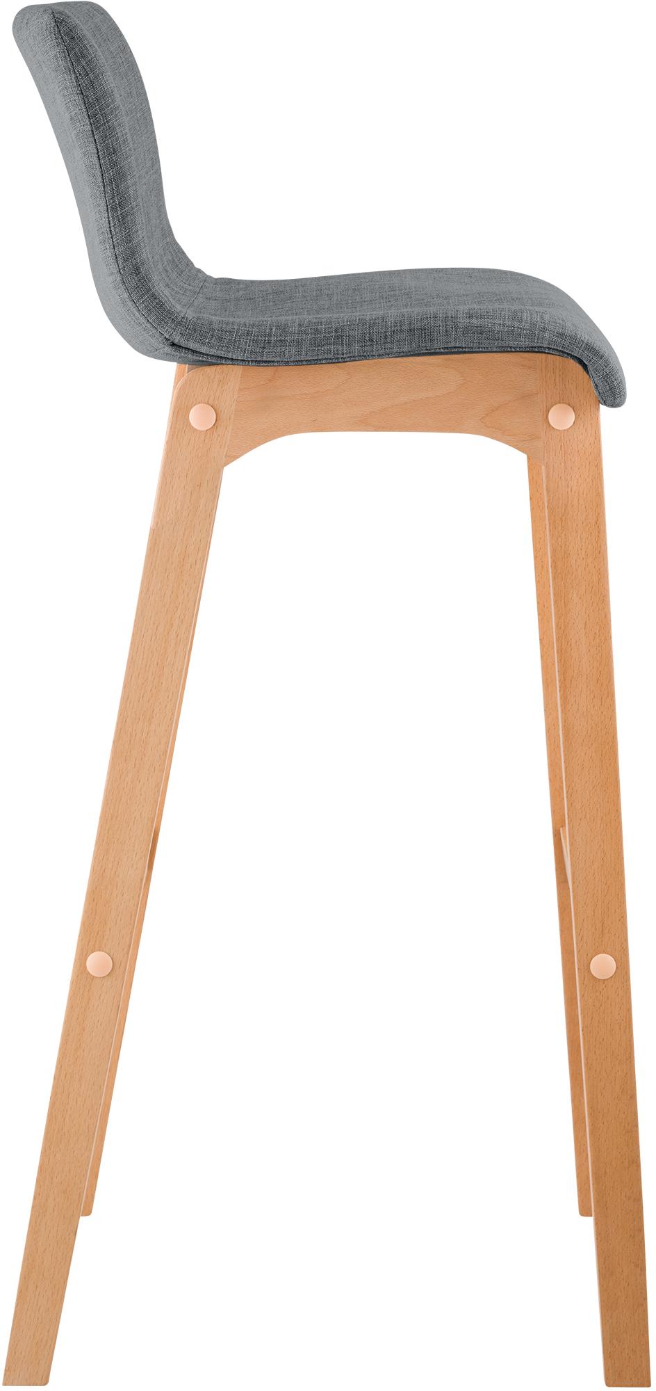 Set di 2 sgabelli da bar Hover in tessuto con base a quattro gambe in legno naturale