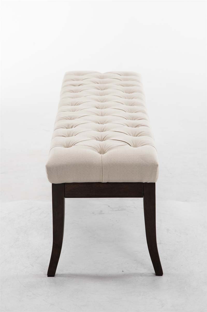 Panca design RAMSES in legno scuro antico e tessuto