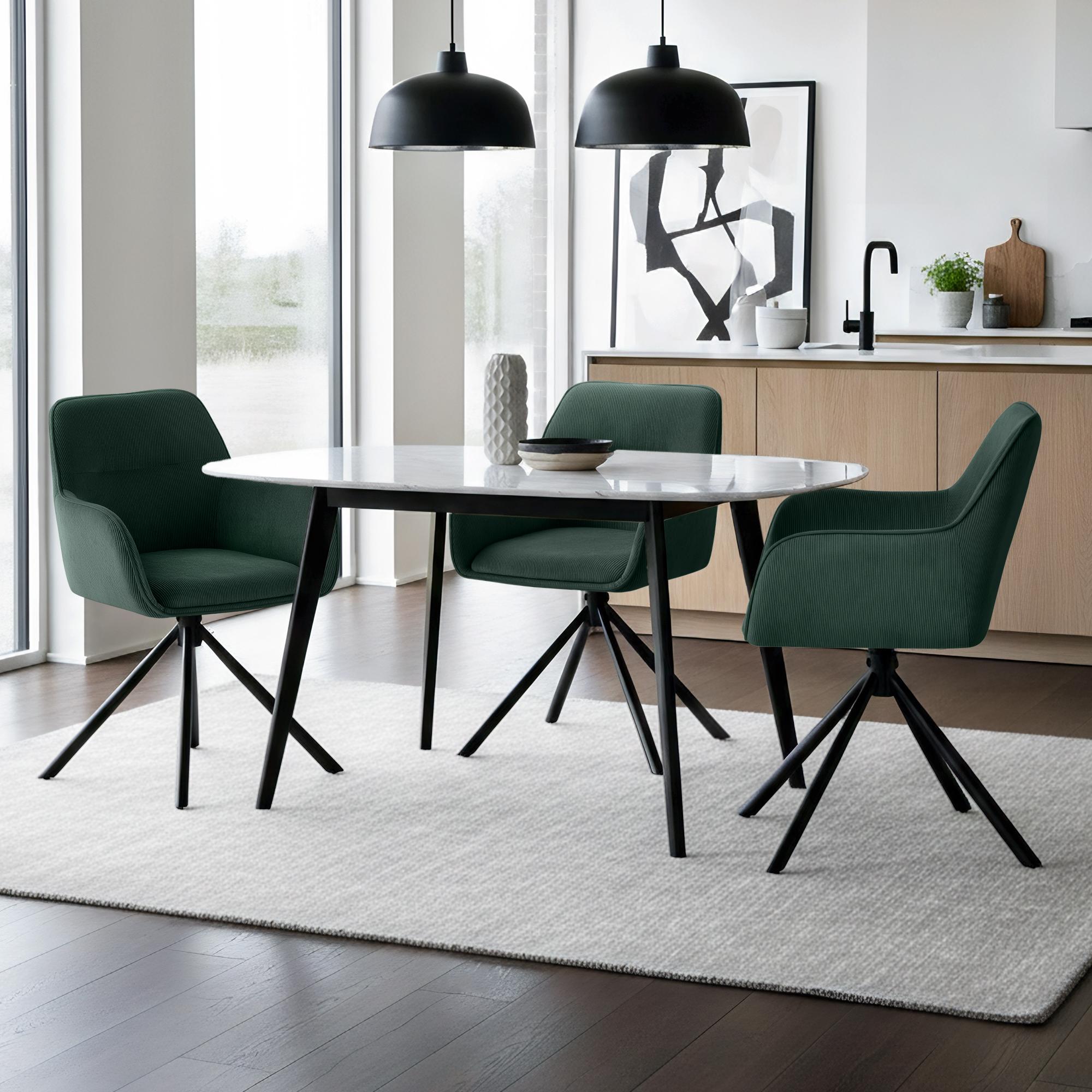 Sedia da pranzo Tipton in velluto a coste