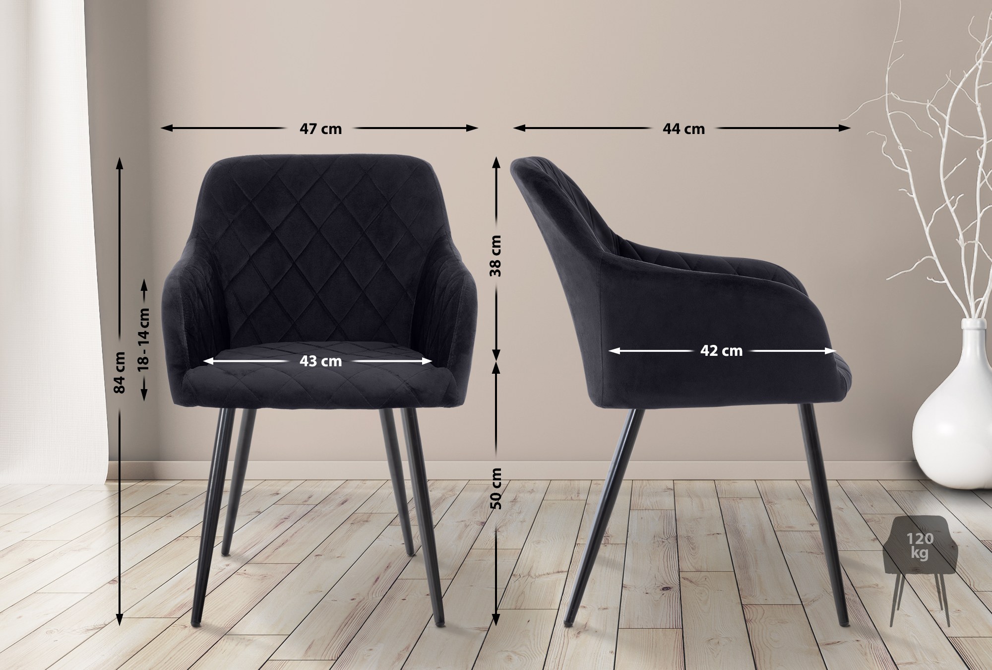 Set di 2 sedie da pranzo Shila