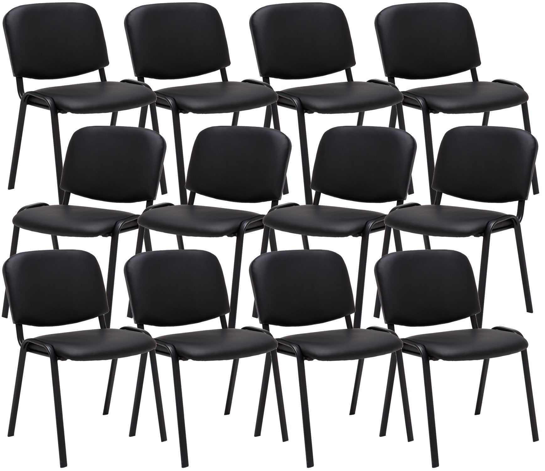 Set 12 Sedie Ufficio Visitatore Ken Imbottite In Similpelle