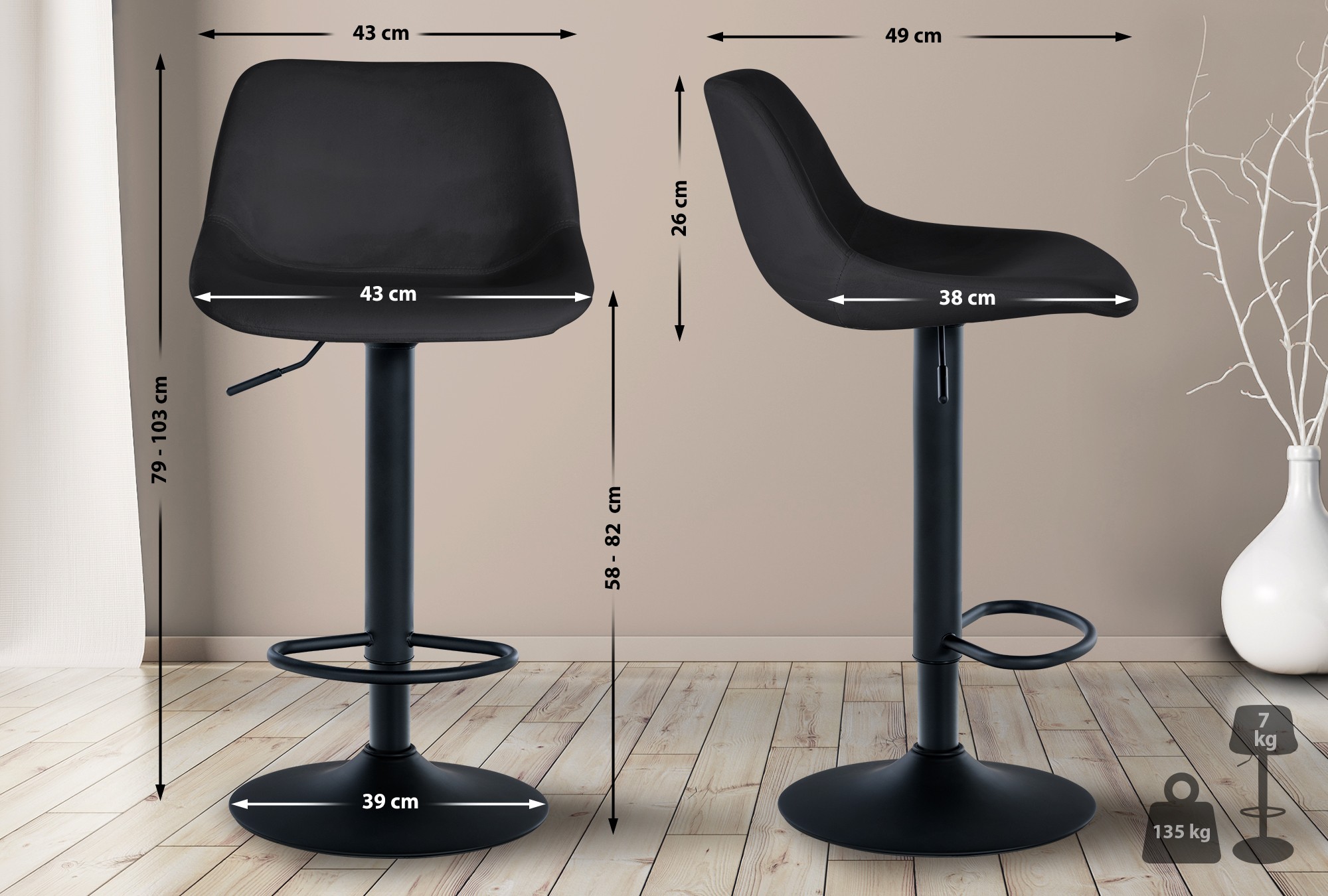Sgabello da bar 2er Loft