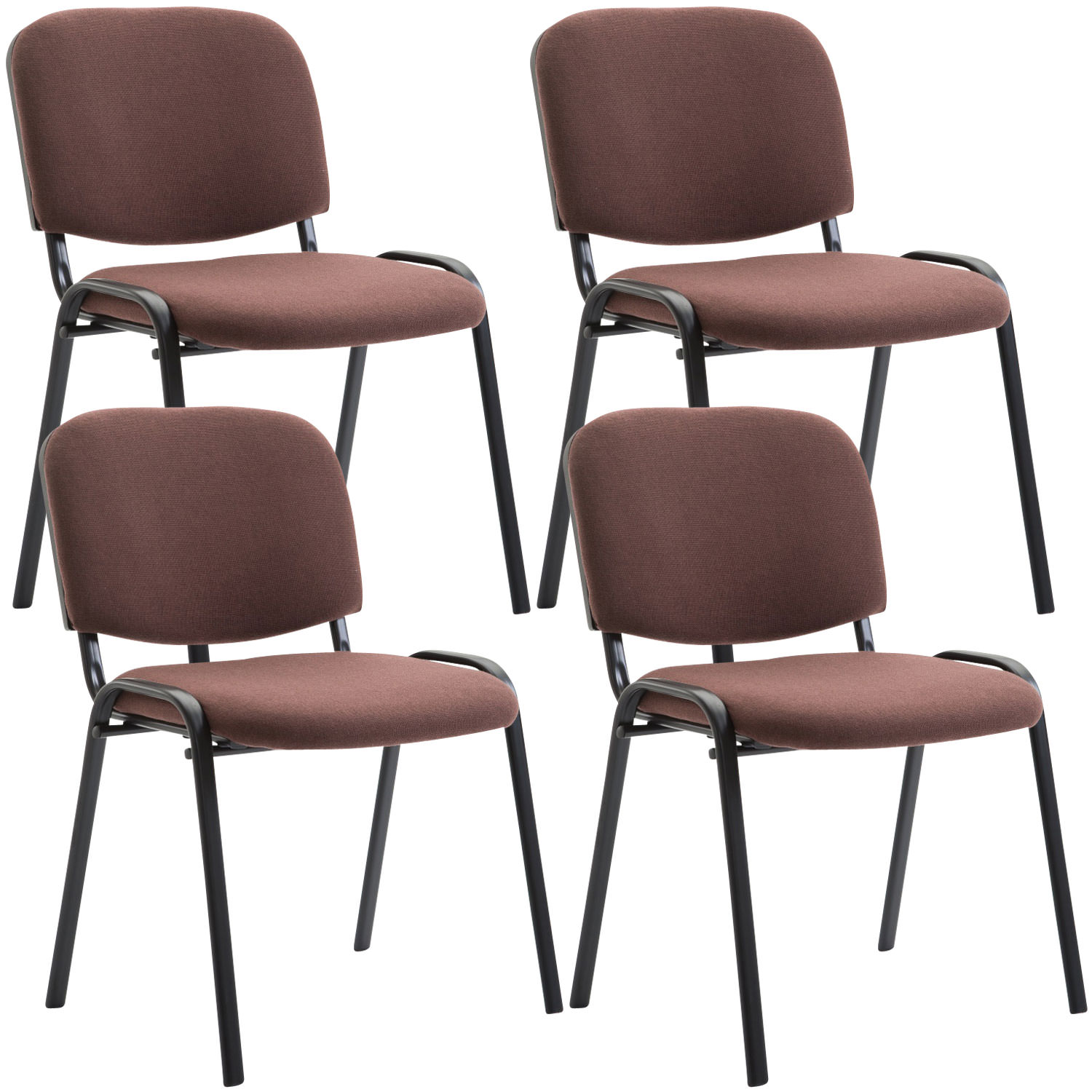 Set 4 Sedie Ufficio Visitatore Ken Imbottite In Tessuto