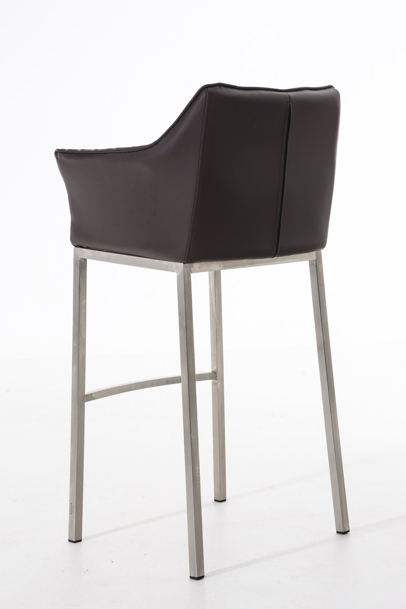 Sgabello da Bar Damaso in Similpelle con Base a Quattro Gambe