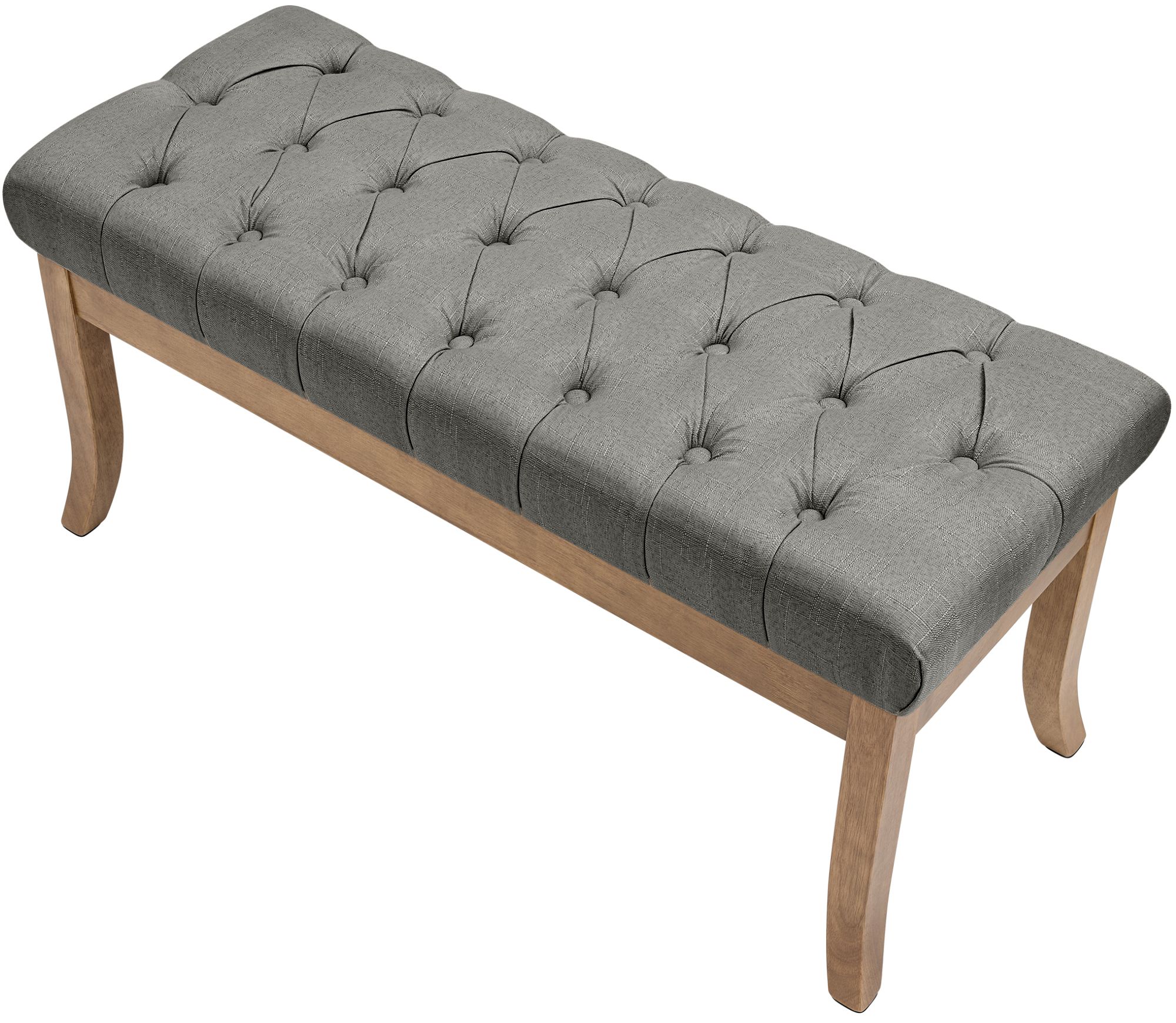 Panca Ramses in tessuto con struttura in legno chiaro