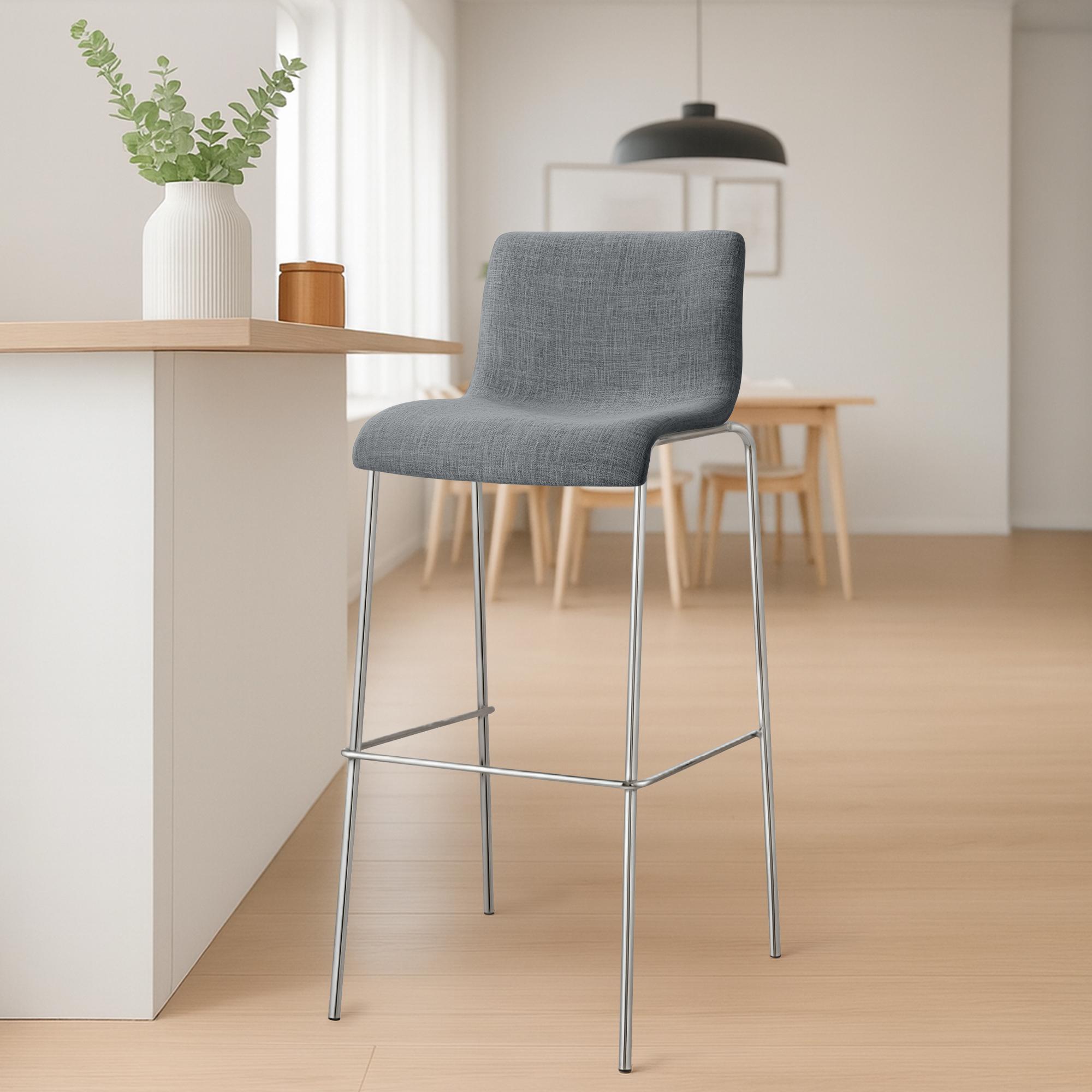 Set da 2 sgabelli da bar Hover in tessuto con base a 4 gambe