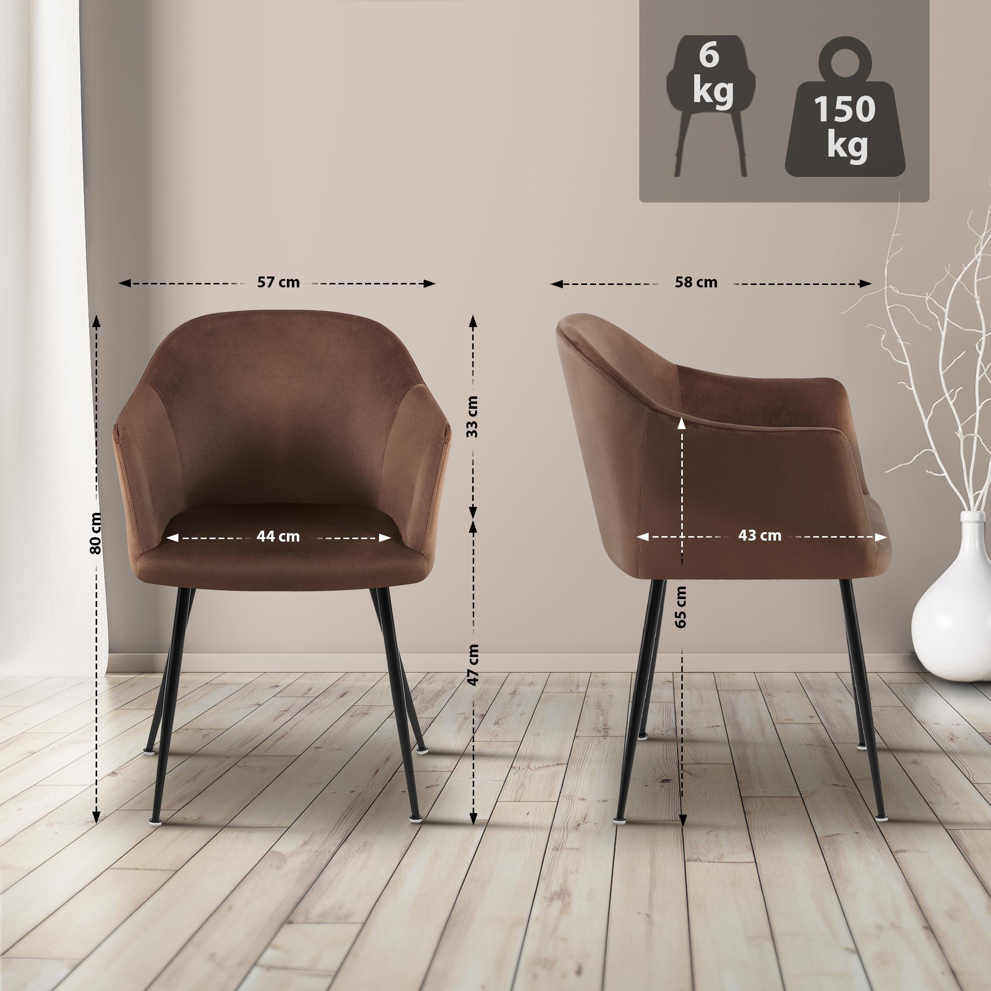Sedia da pranzo in velluto Jaysie