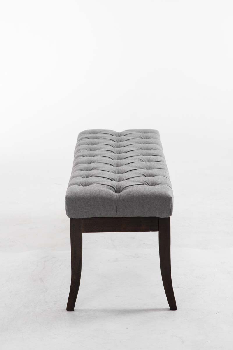 Panca design RAMSES in legno scuro antico e tessuto