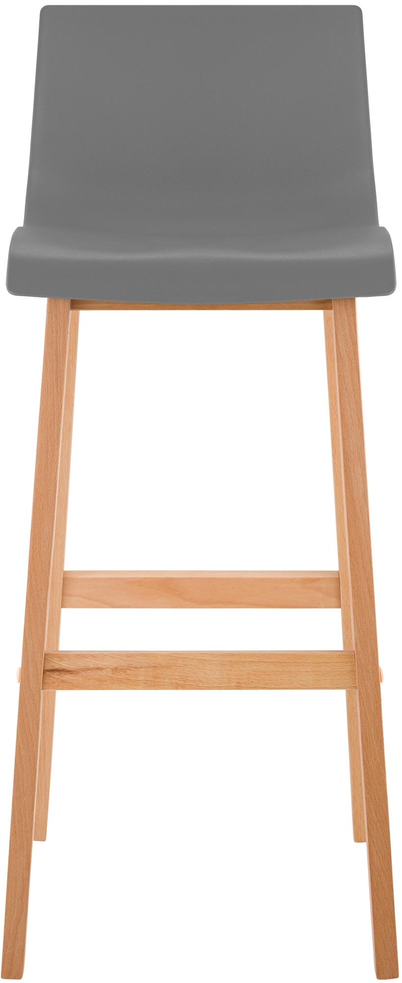 Sgabello da Bar Hover con Seduta in Plastica e Telaio in Legno Natura