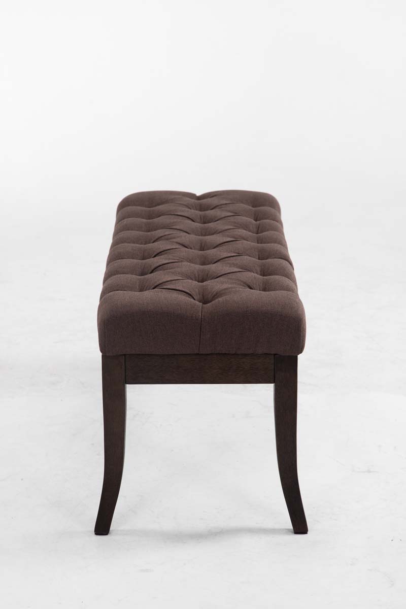 Panca design RAMSES in legno scuro antico e tessuto