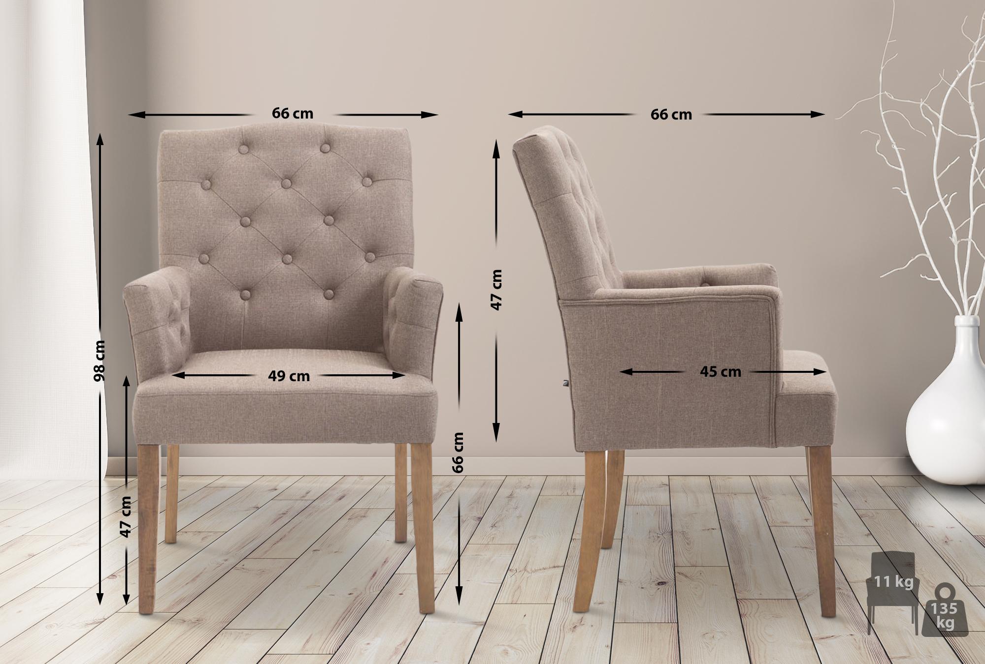 Sedia da pranzo Sugar in stile Chesterfield