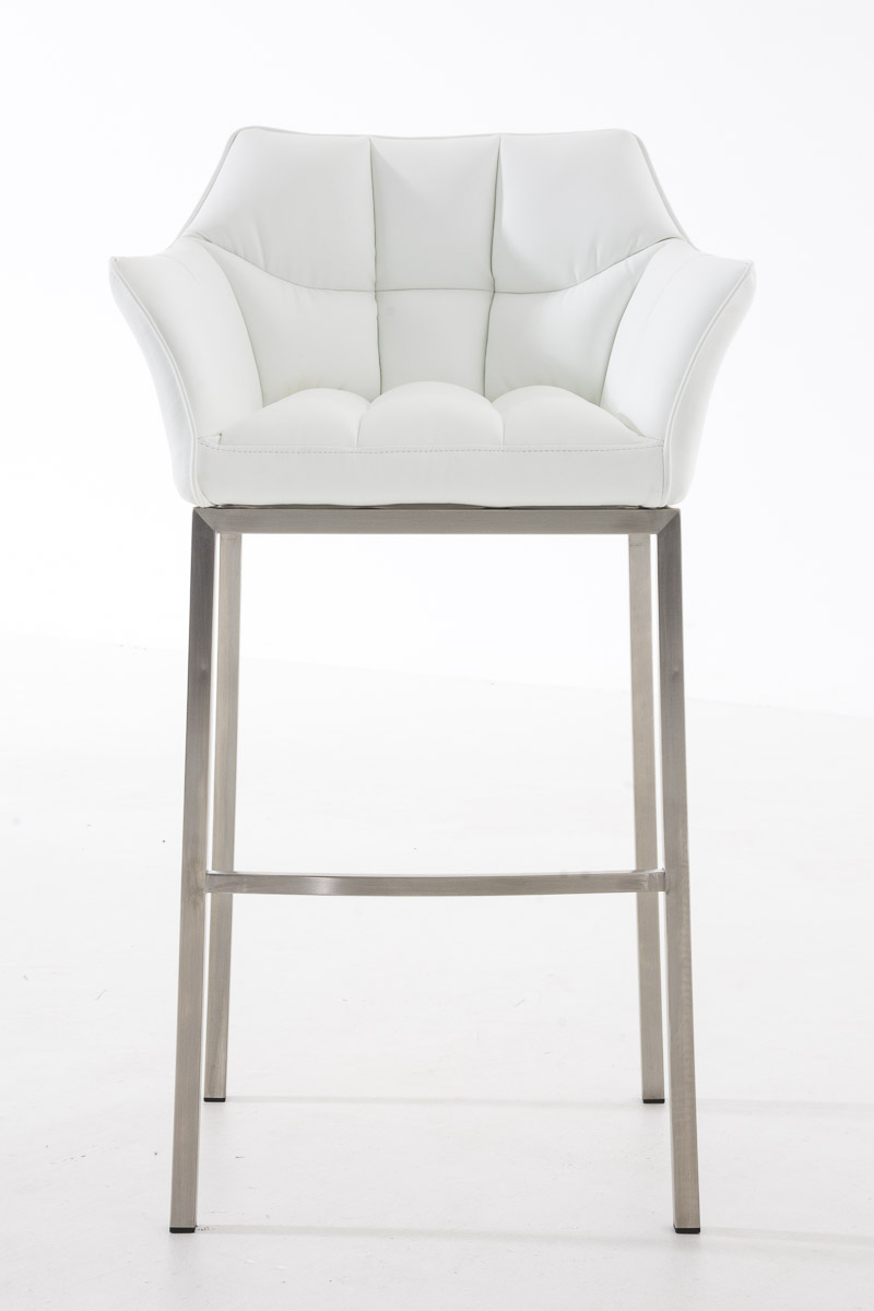 Sgabello da Bar Damaso in Similpelle con Base a Quattro Gambe