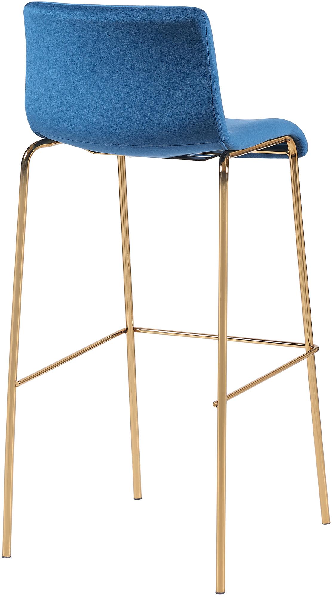 Sgabello da bar Hoover in velluto con struttura a quattro gambe oro