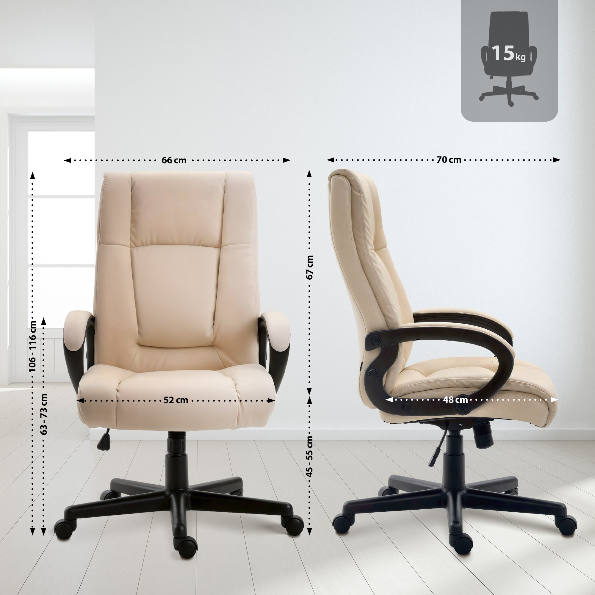 Sedia da ufficio XL Sparta in similpelle